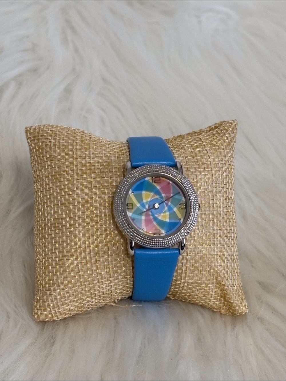 (104)Colorful Dial Blue Strap Women's Watch